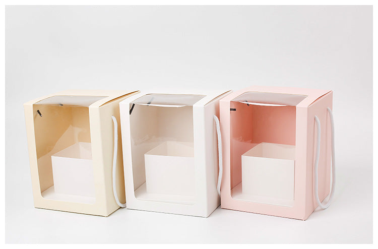 Square Shaped Handheld Flower Gift Box
