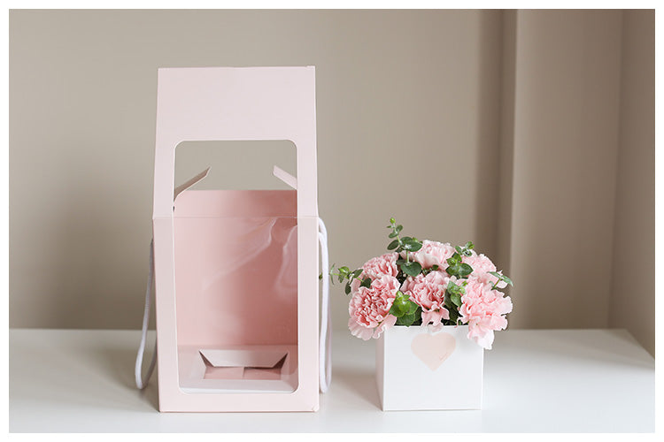 Square Shaped Handheld Flower Gift Box