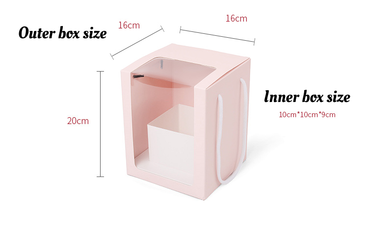 Square Shaped Handheld Flower Gift Box