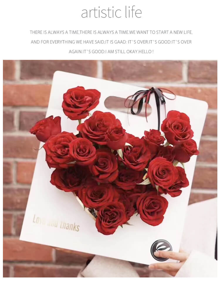 Heart shaped Open Window Flower Gift Bag