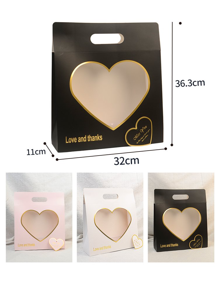 Heart shaped Open Window Flower Gift Bag