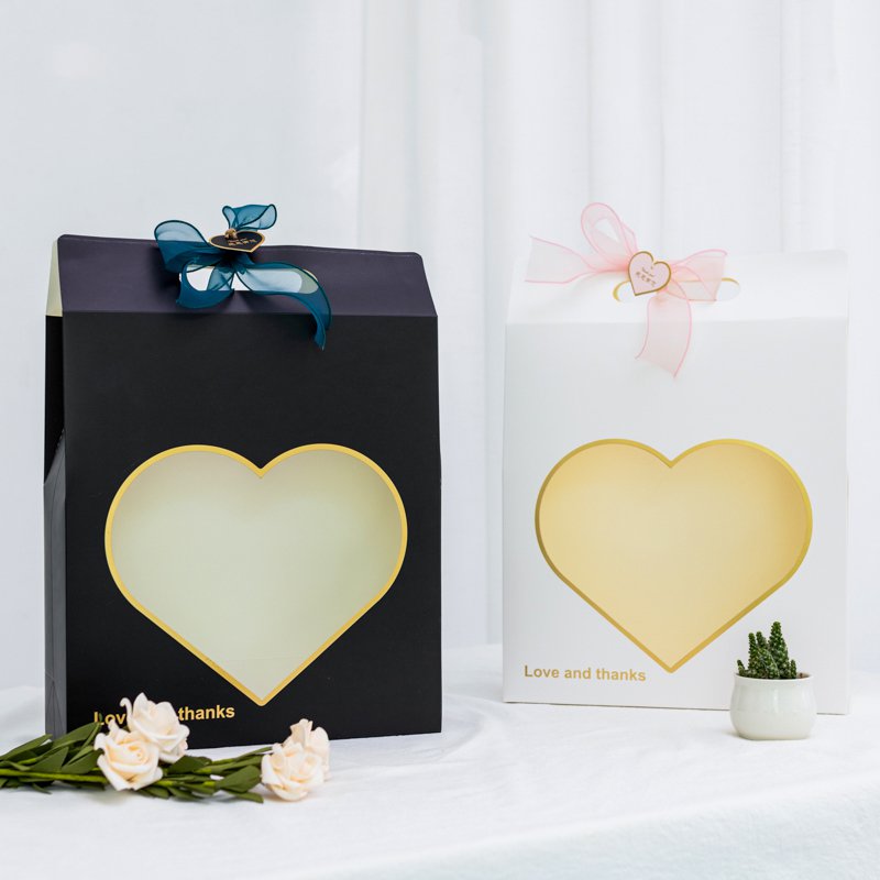 Heart shaped Open Window Flower Gift Bag