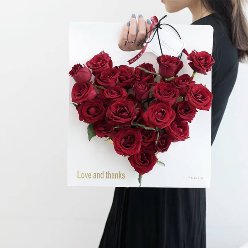 Heart shaped Open Window Flower Gift Bag
