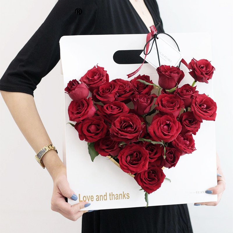 Heart shaped Open Window Flower Gift Bag