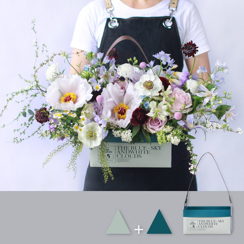 Double Side Handheld Kraft Paper Flower Gift Basket