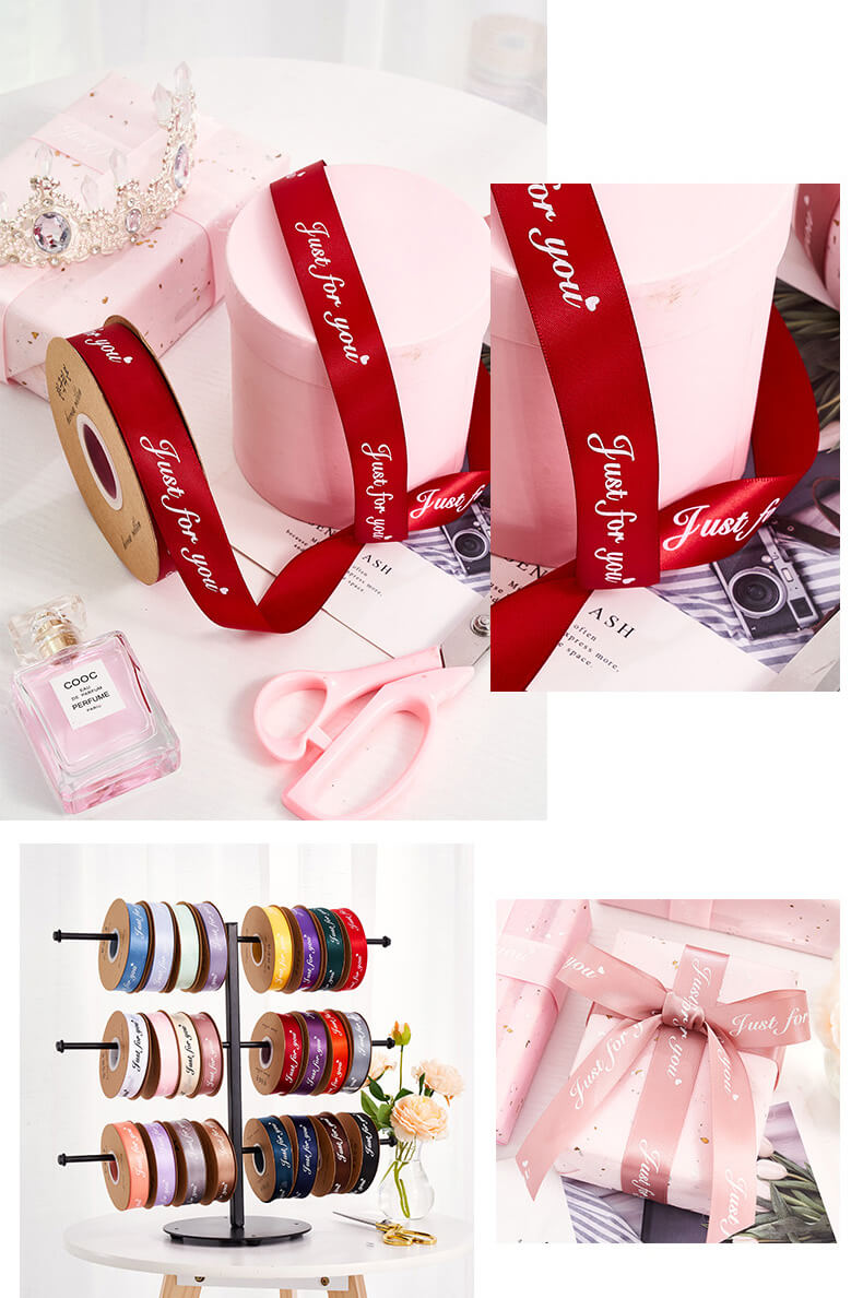 Just For You Ribbon For Flower Bouquet and Gift Wrapping - 1 inch 50 Yards