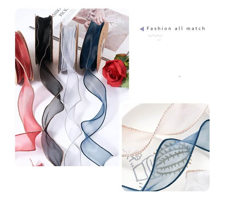 Fishtail Yarn Wave Ribbon for Flower Bouquet and Gift Packing