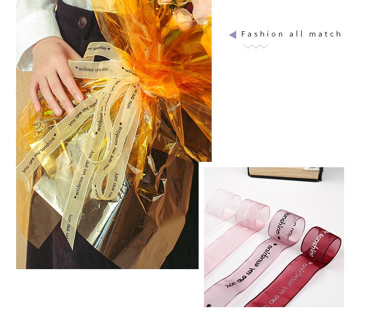 You Are My Sunshine Sheer Organza Ribbon