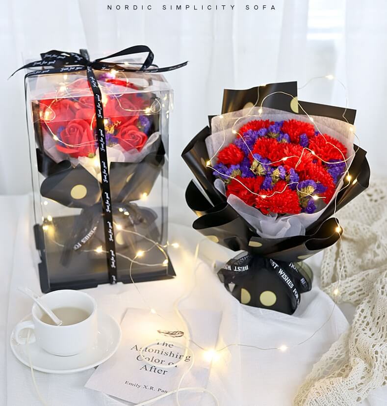 Flower Bouquet In a Box - Artificial Soap Flower for Birthday and Special One