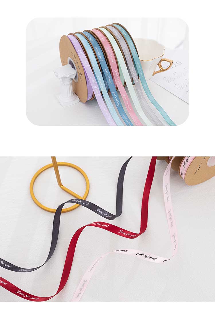 Just For You Ribbon For Flower Bouquet and Gift Wrapping - 1 cm 50 Yards