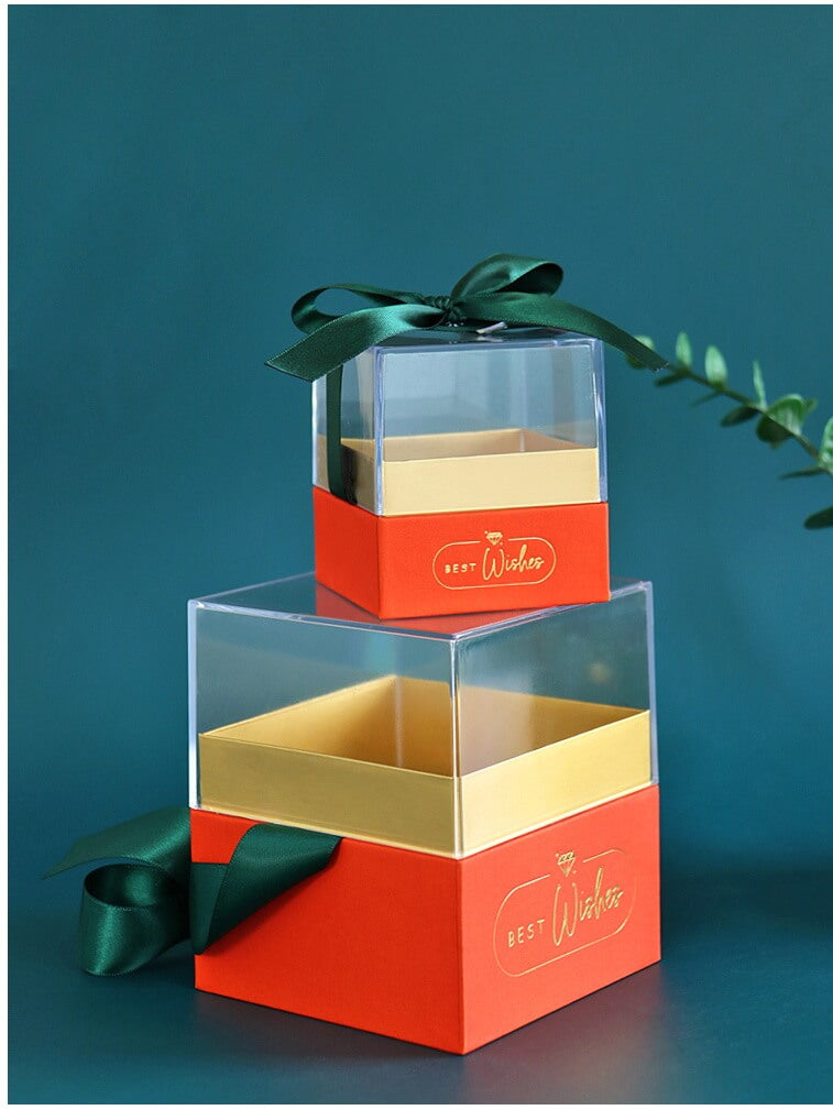 Transparent Acrylic Flower Box Wedding Gift Box
