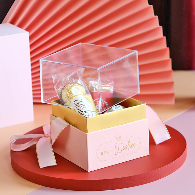 Transparent Acrylic Flower Box Wedding Gift Box