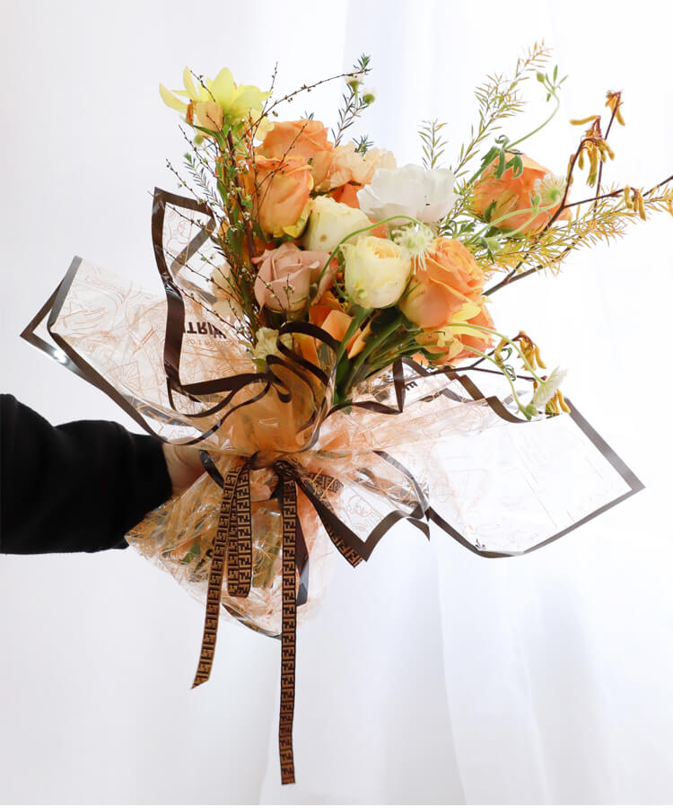 Anime Style Transparent Flower Wrapping Paper