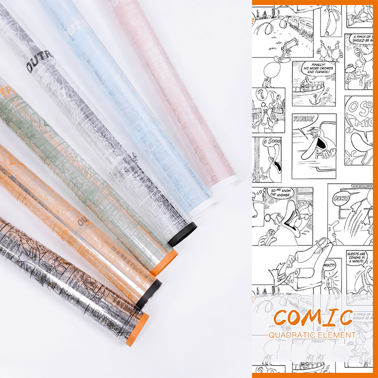 Anime Style Transparent Flower Wrapping Paper