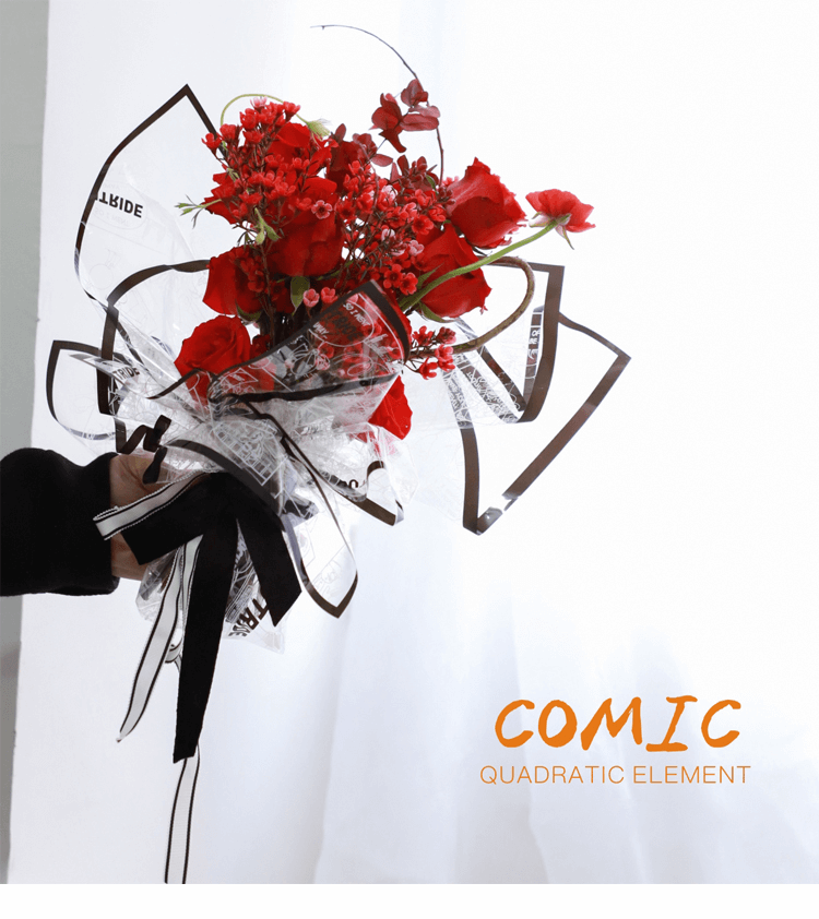Anime Style Transparent Flower Wrapping Paper
