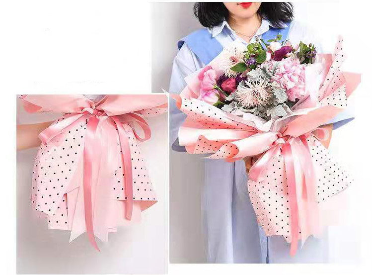 Polka Dot Waterproof Flower Wrapping Paper