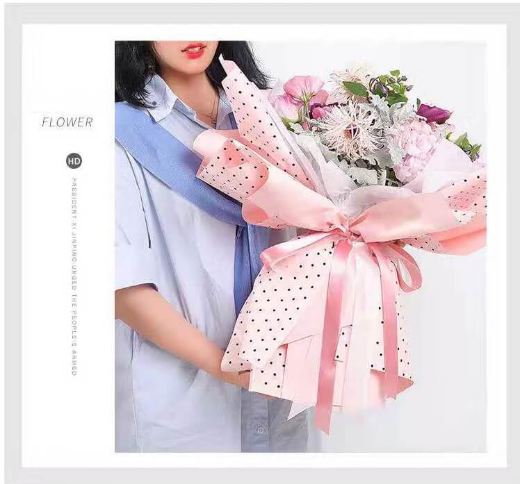 Polka Dot Waterproof Flower Wrapping Paper