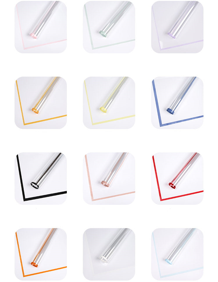 Cellophane Waterproof Colorful Border Transparent Flower Wrapping Paper