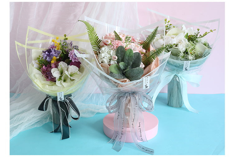 Cellophane Waterproof Colorful Border Transparent Flower Wrapping Paper
