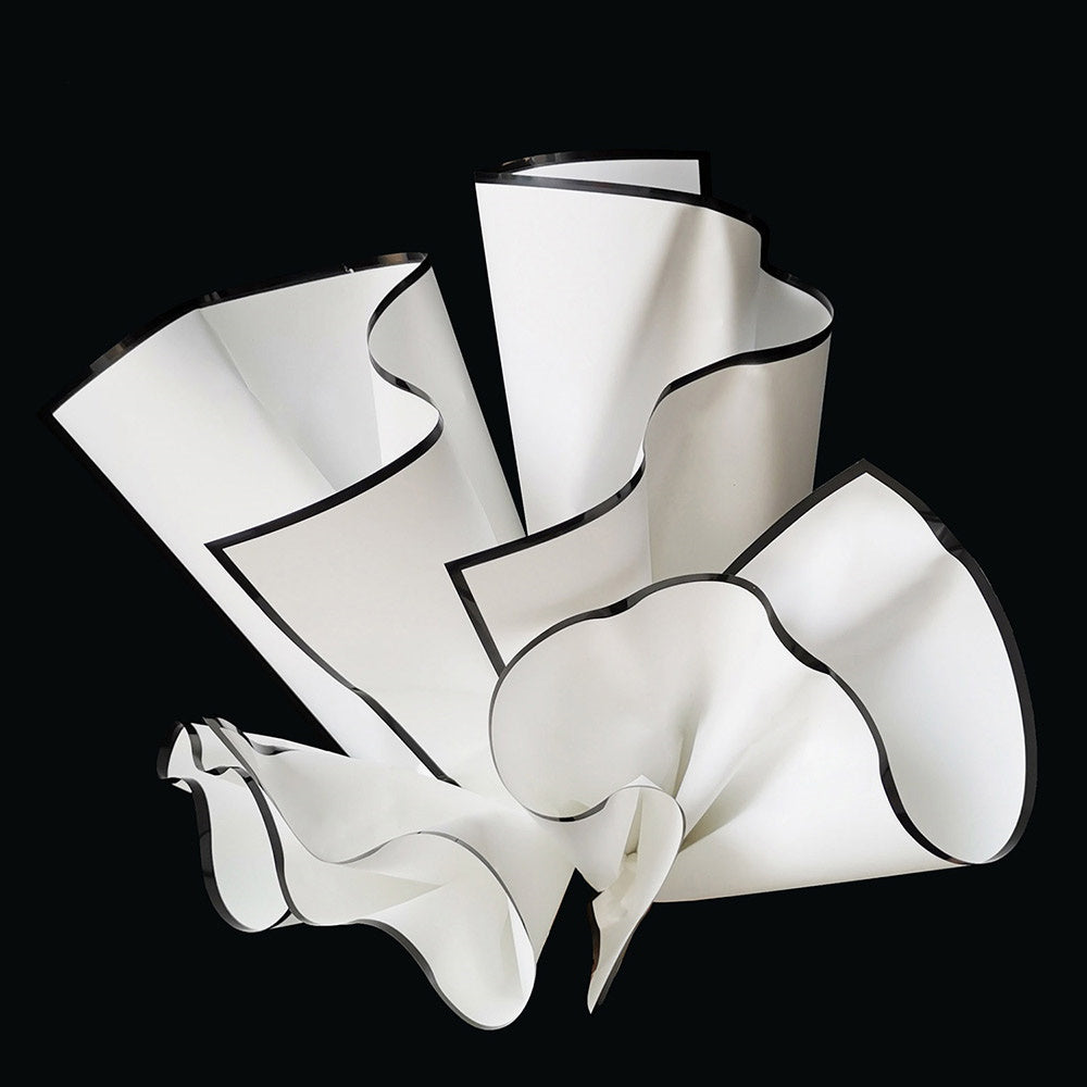 Black and White Edge Flower Wrapping Paper
