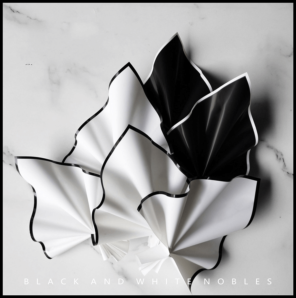 Black and White Edge Flower Wrapping Paper
