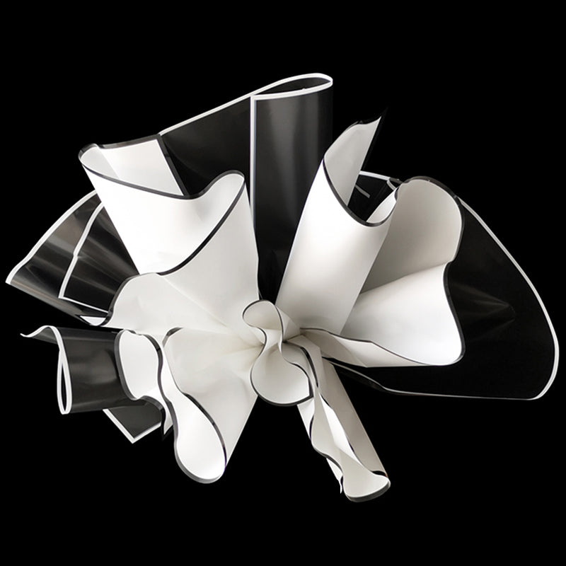 Black and White Edge Flower Wrapping Paper