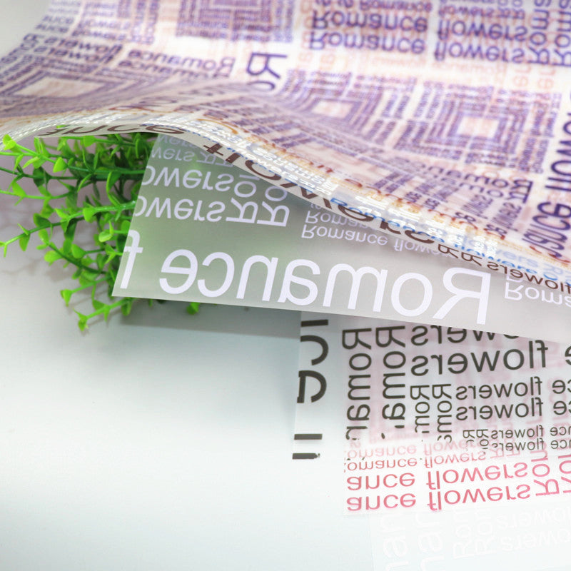 English Translucent Matte Flower Wrapping Paper