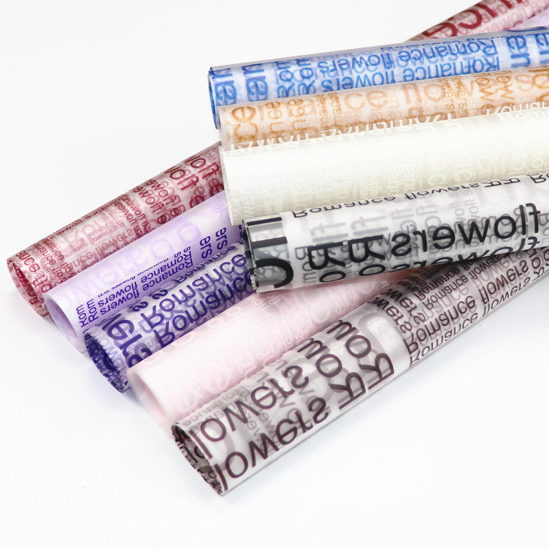English Translucent Matte Flower Wrapping Paper