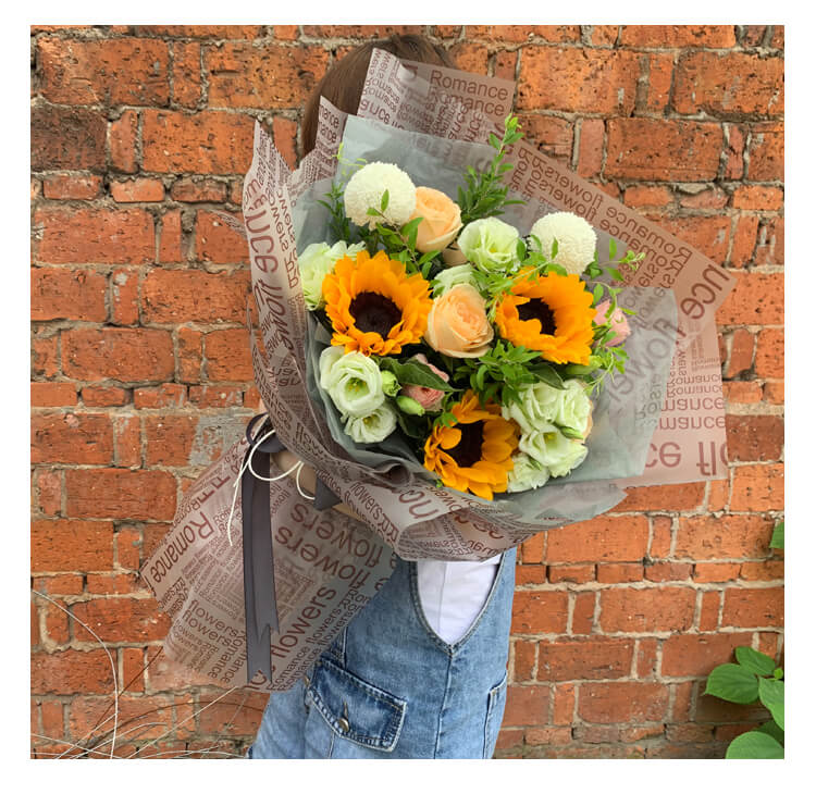 English Translucent Matte Flower Wrapping Paper