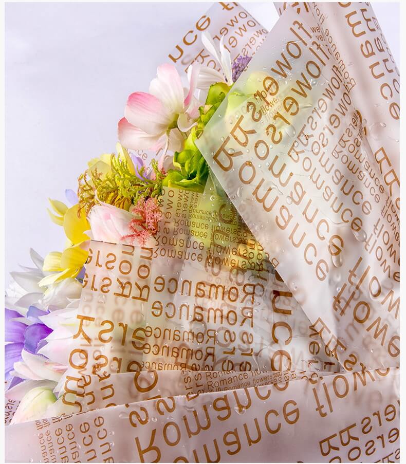 English Translucent Matte Flower Wrapping Paper