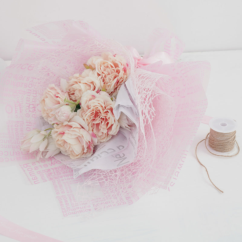 English Translucent Matte Flower Wrapping Paper