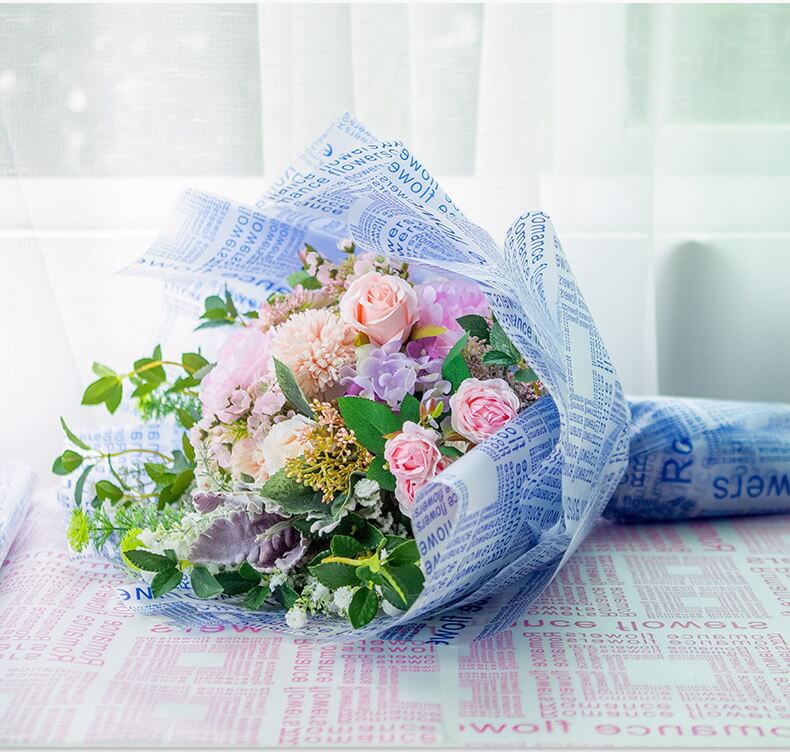 English Translucent Matte Flower Wrapping Paper