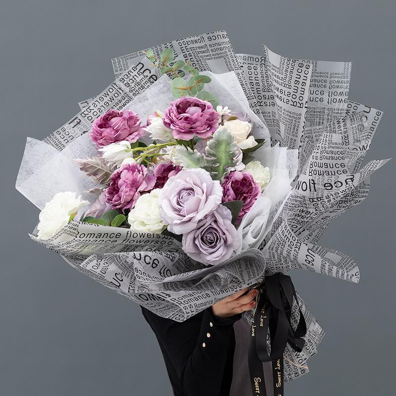English Translucent Matte Flower Wrapping Paper