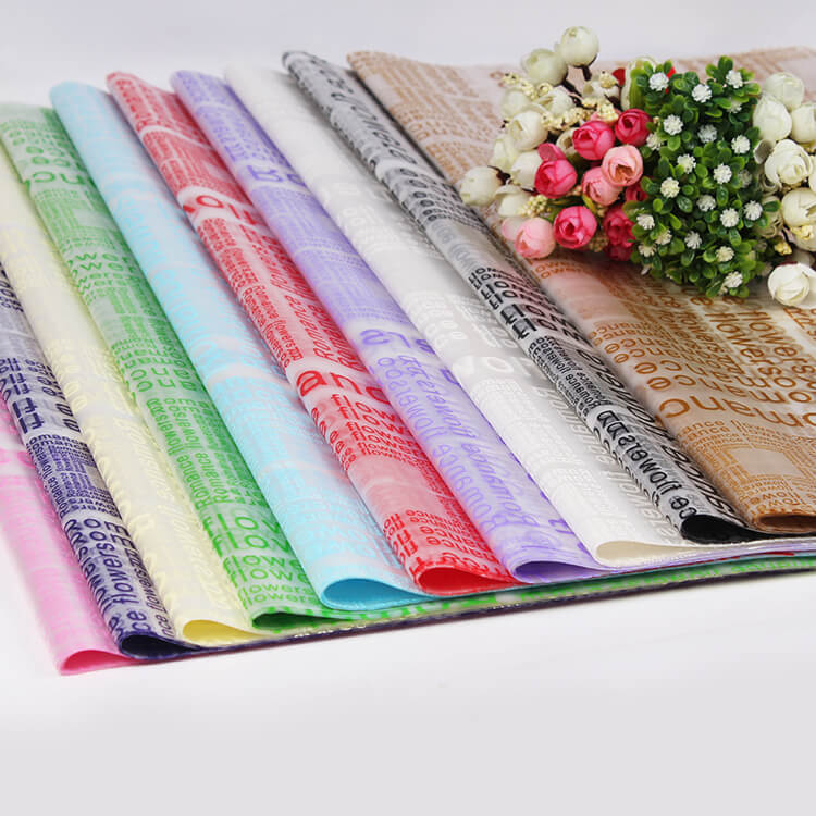 English Translucent Matte Flower Wrapping Paper