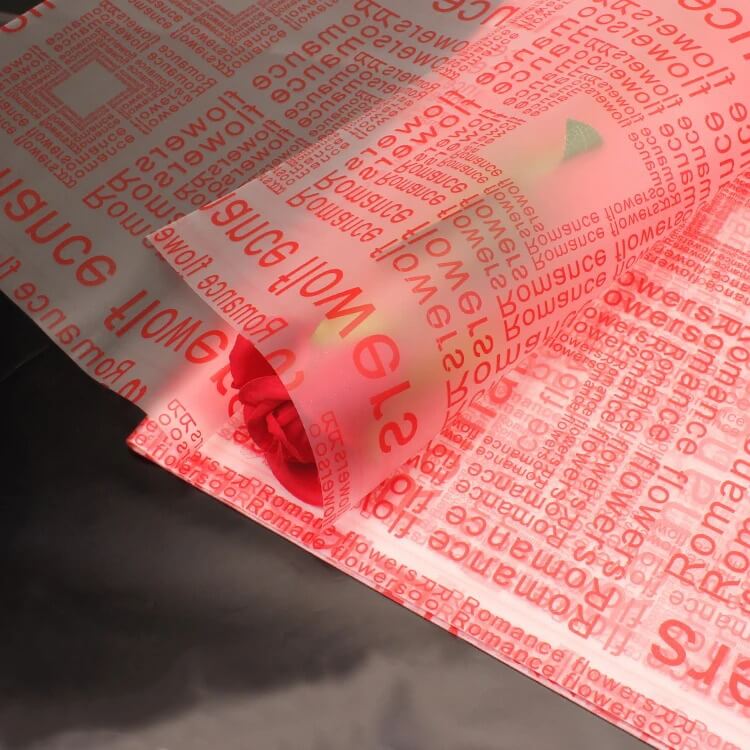 English Translucent Matte Flower Wrapping Paper