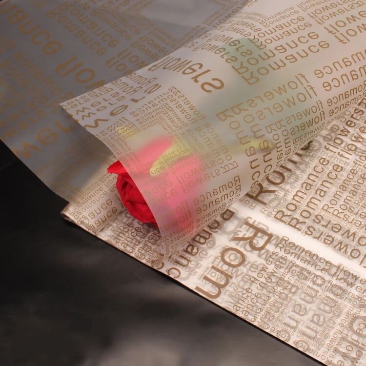 English Translucent Matte Flower Wrapping Paper