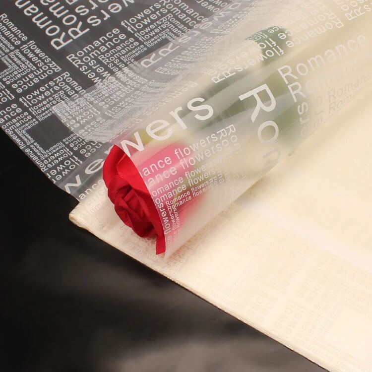 English Translucent Matte Flower Wrapping Paper