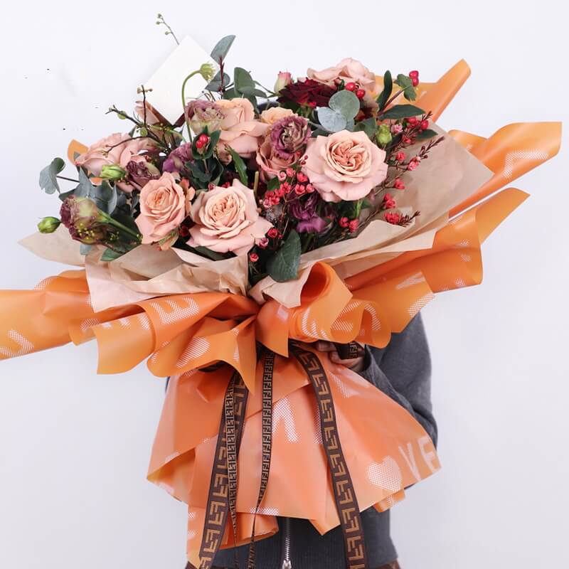 Big "Love" Flower Wrapping Paper