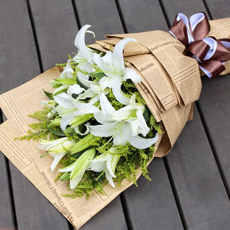 Vintage English Newspaper Flower Wrapping Paper