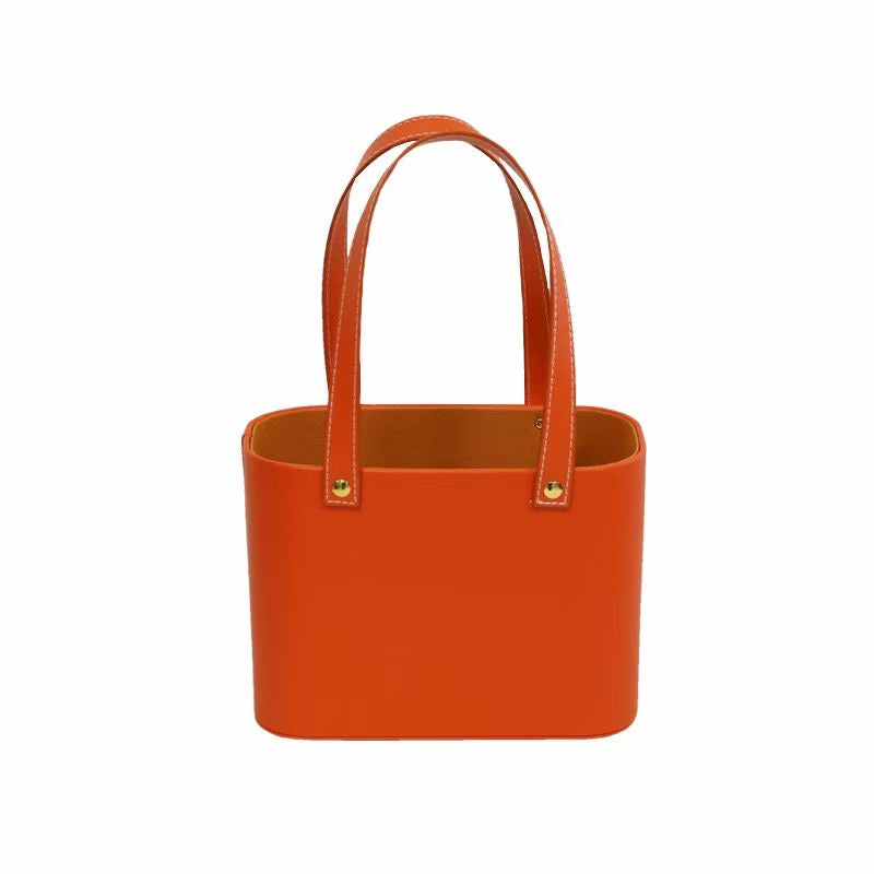 Leather Handbag Flower Gift Box For Florist and Flower Arrangement
