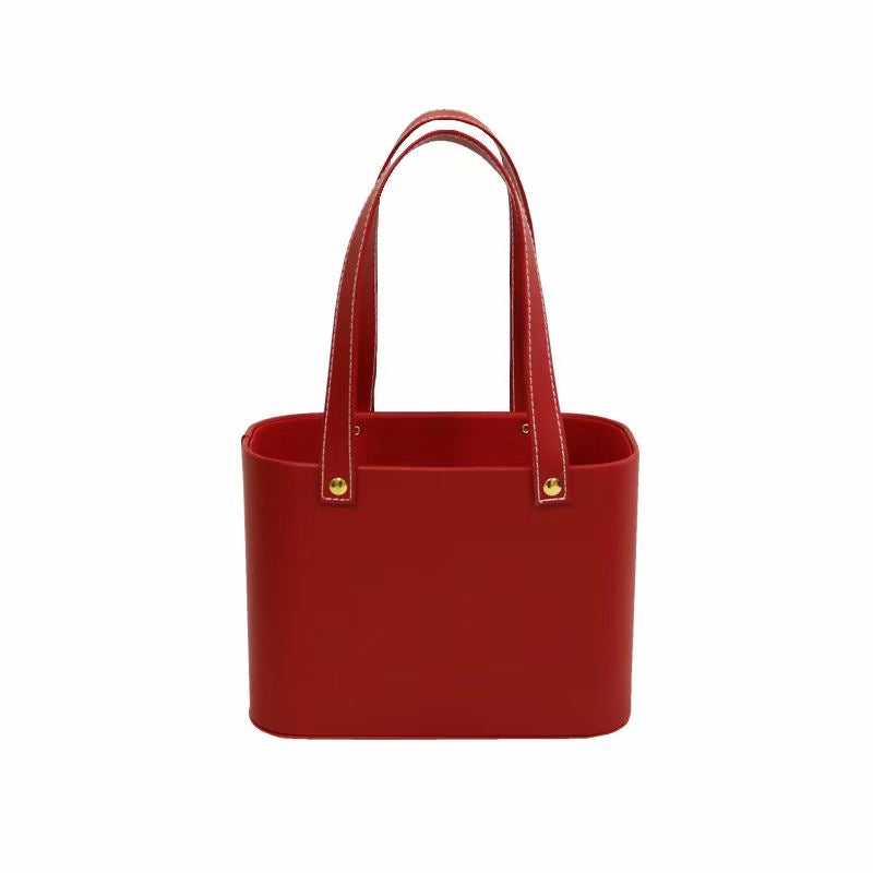Leather Handbag Flower Gift Box For Florist and Flower Arrangement
