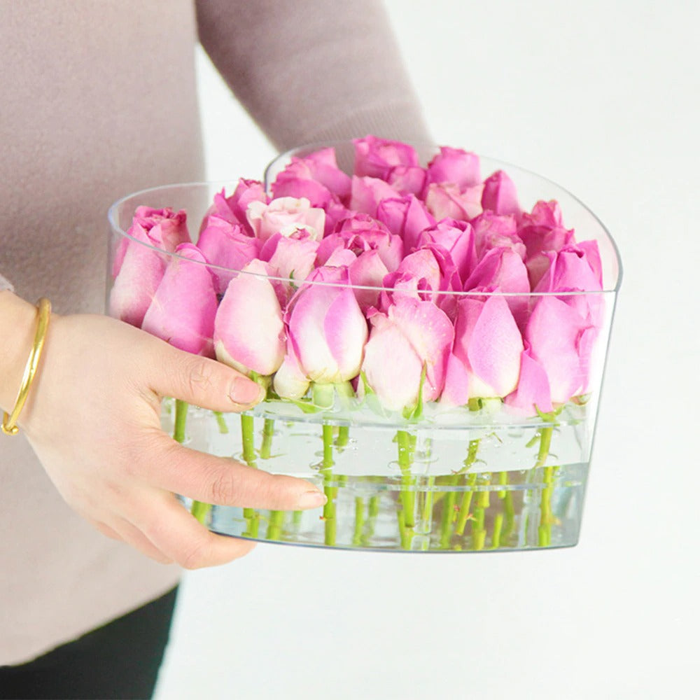 In Your Heart Flower Box - Heart Shaped Transparent Flower Gift Boxes