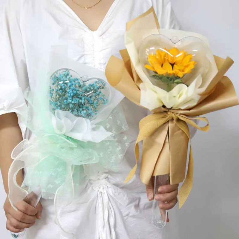 Happy Heart Acrylic Heart Shaped Baton Flower Box
