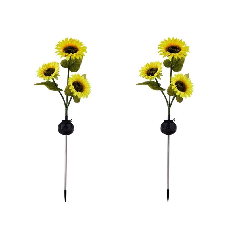 Solar Sunflower LED Light For Your Garden Decoration - Pack of 2