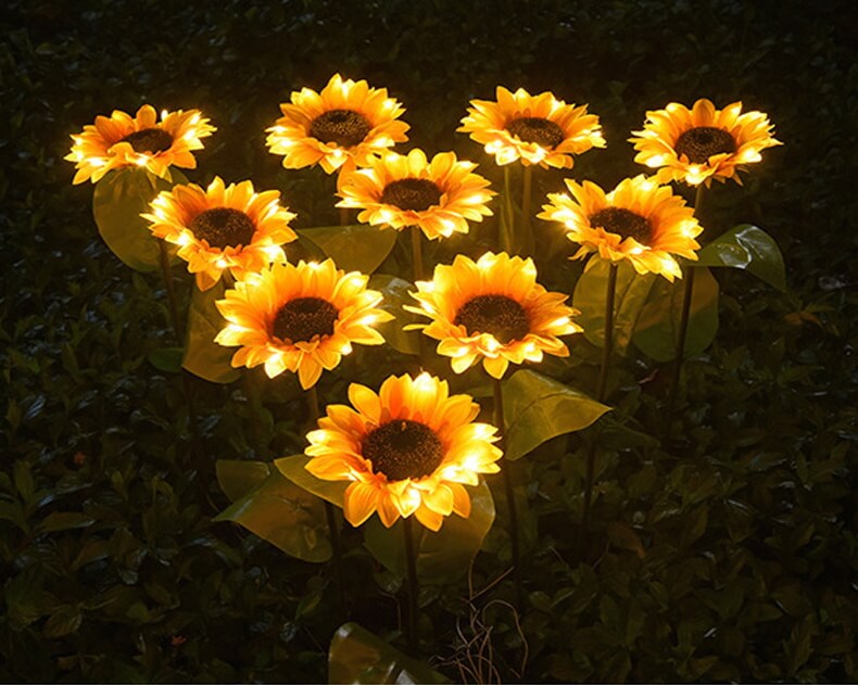 Solar Sunflower LED Light For Your Garden Decoration - Pack of 2