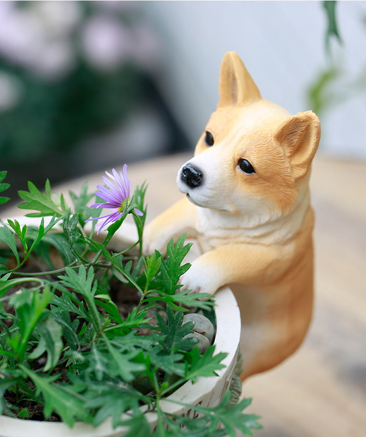 Cute Animal Statues Garden Decor For Potted Plant Houseplant Container Plant
