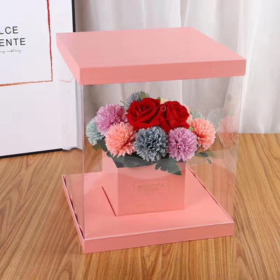 Square PVC Transparent Box For Flower And Gift
