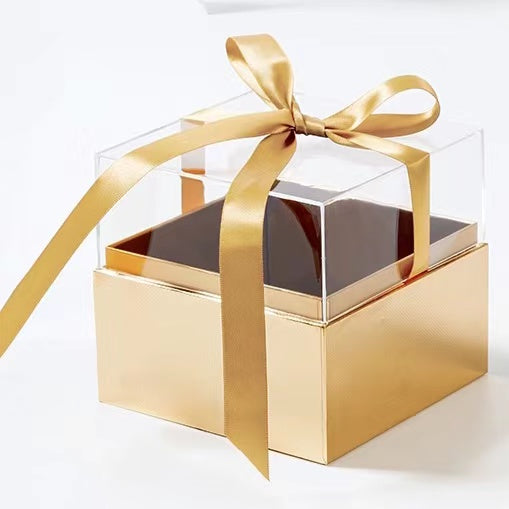 Square Acrylic Transparent Flower Gift Box For Flower Arrangement