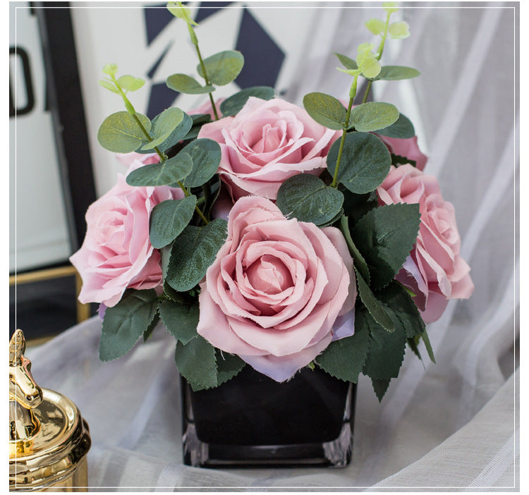 Rose Dream Series - Artificial Silk Flowers Bouquet Arrangement For Living Room And Indoor Decoration
