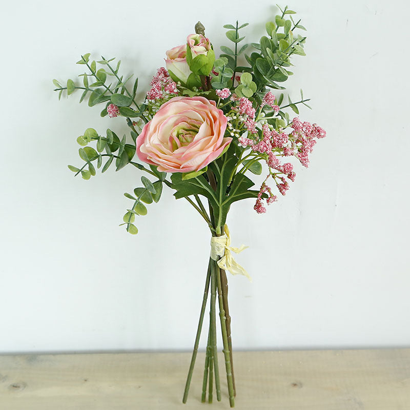 Rome Star Series - Artificial Silk Gypsophila Rose Bouquet Arrangement For Living Room Indoor Decoration And Wedding